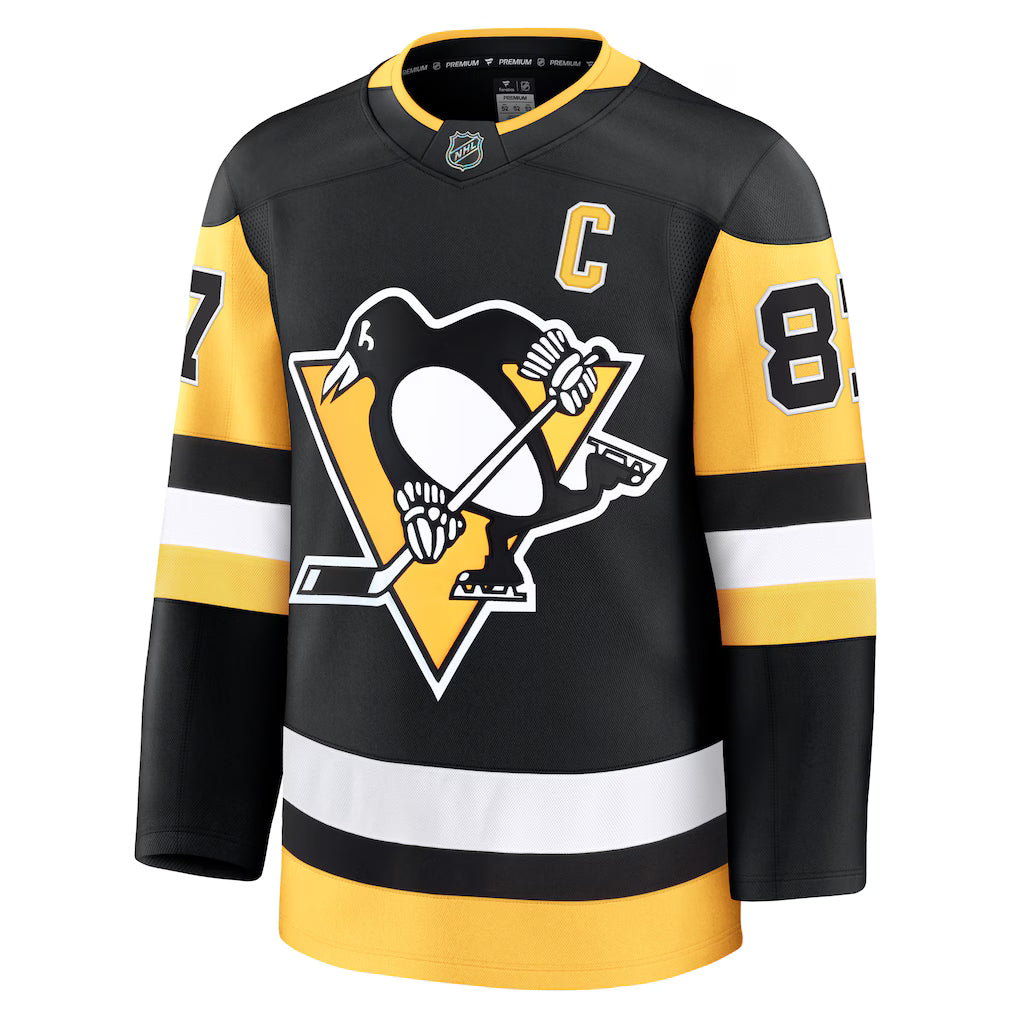 Sidney Crosby Pittsburgh Penguins NHL Fanatics Branded Men Black Premium Jersey product image 2, provided for visual
