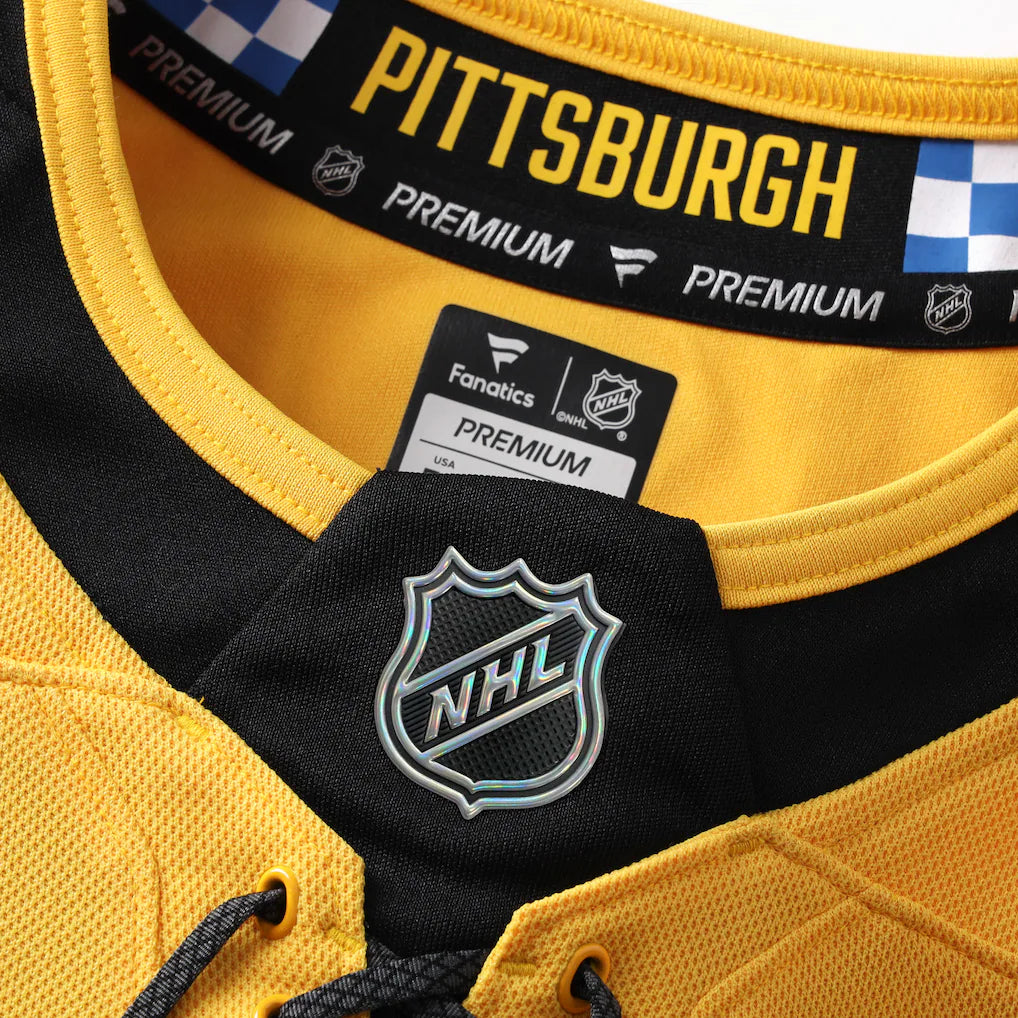 Sidney Crosby Pittsburgh Penguins NHL Fanatics Branded Men Gold Alternate Premium Jersey product image 4, provided for