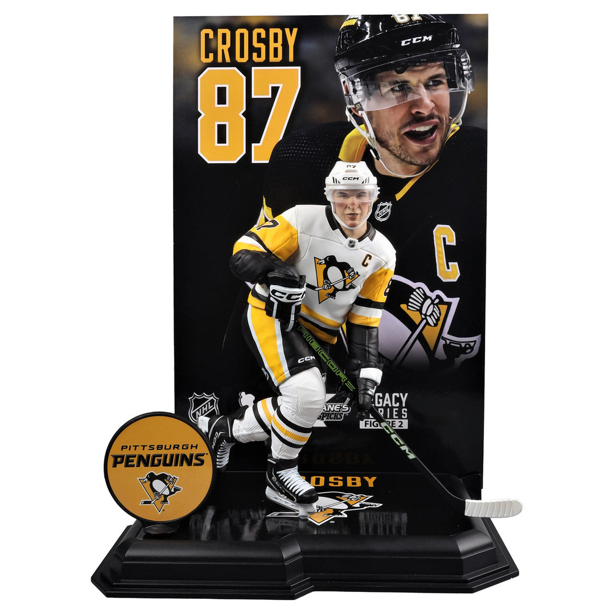 Sidney Crosby Pittsburgh Penguins NHL McFarlane Toys Away Uniform Legacy Series 7" Action Figure product image 1, provided