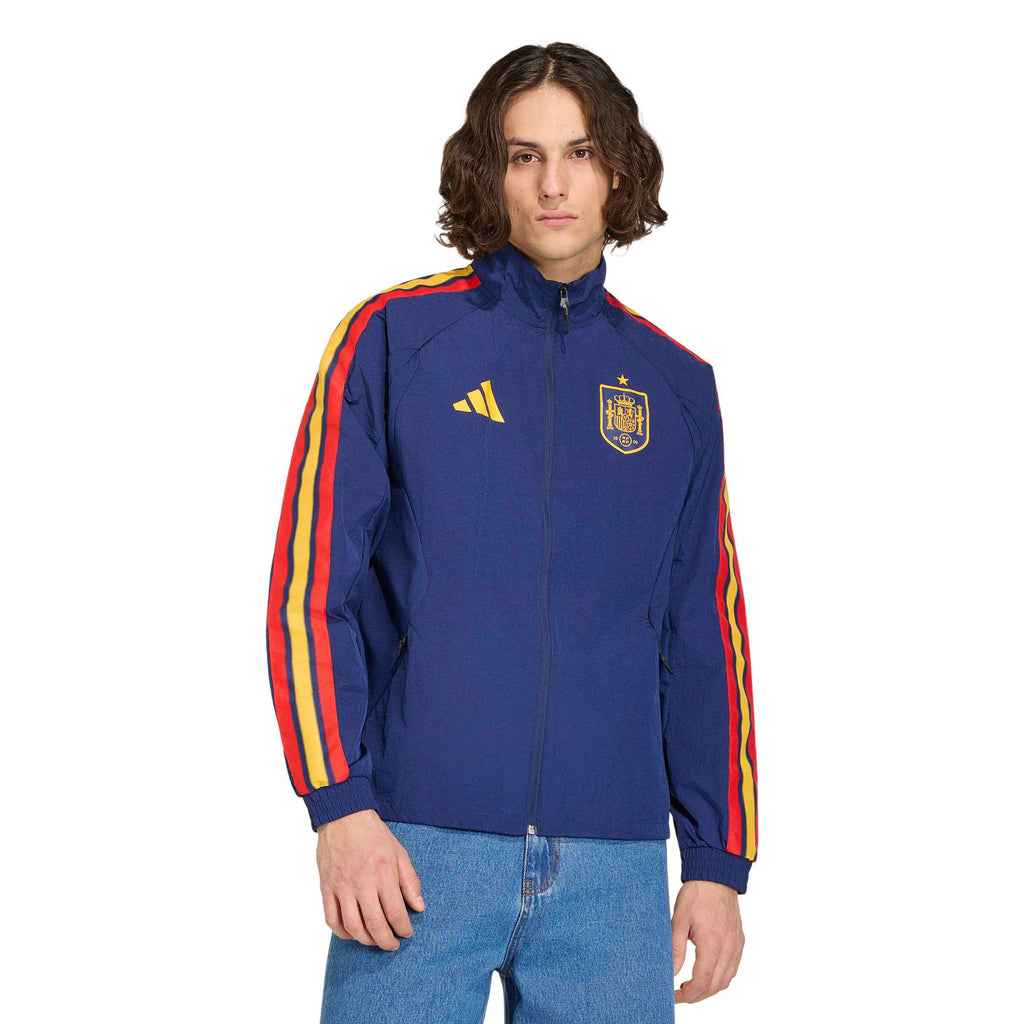 Spain National Team FIFA Adidas Men Navy Anthem Jacket product image 2, provided for visual reference and product detail