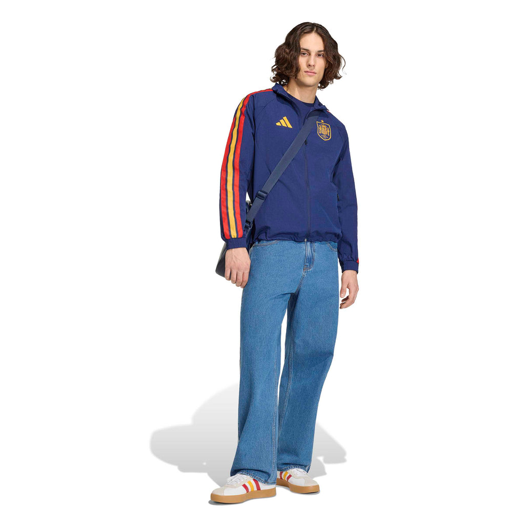 Spain National Team FIFA Adidas Men Navy Anthem Jacket product image 4, provided for visual reference and product detail