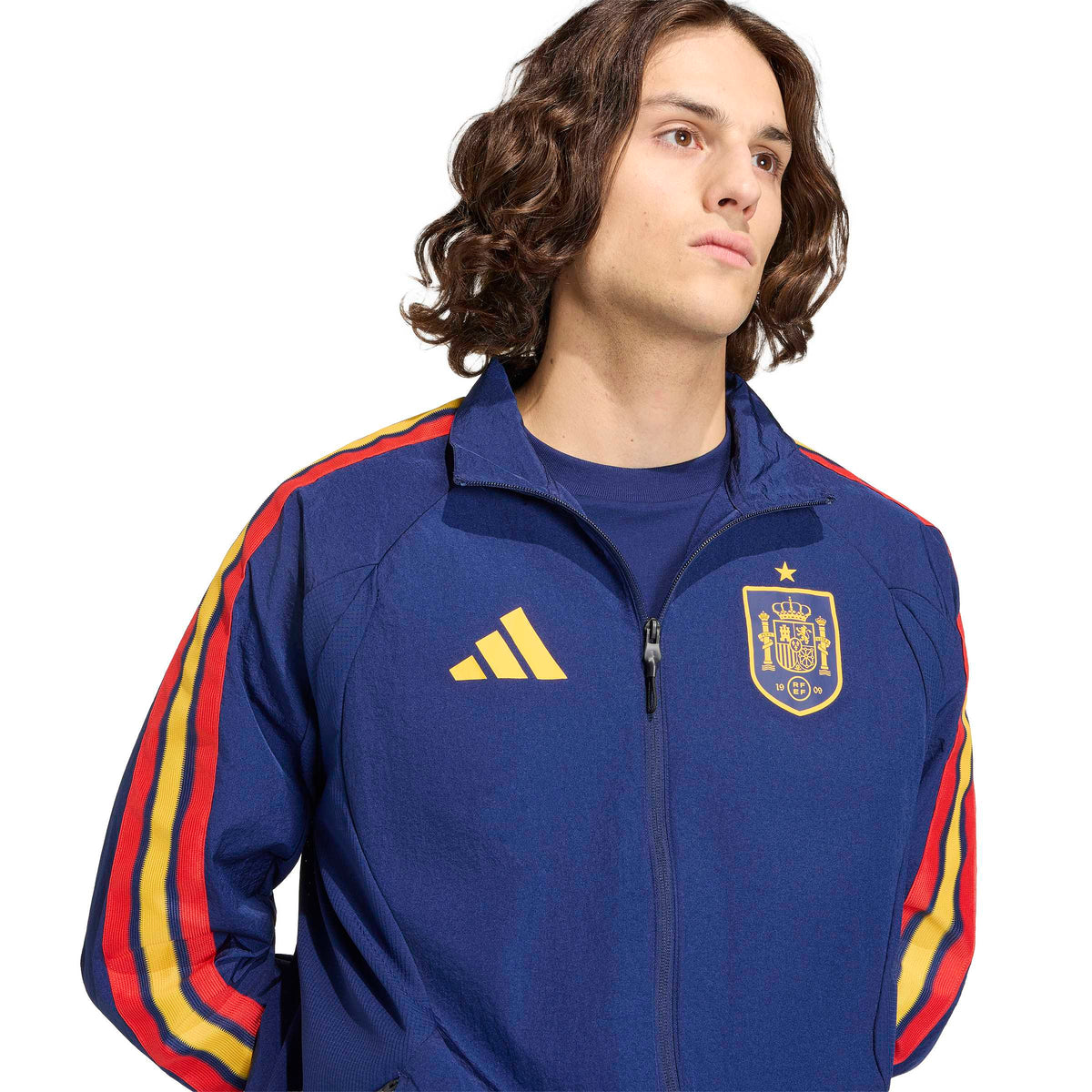 Spain National Team FIFA Adidas Men Navy Anthem Jacket product image 5, provided for visual reference and product detail