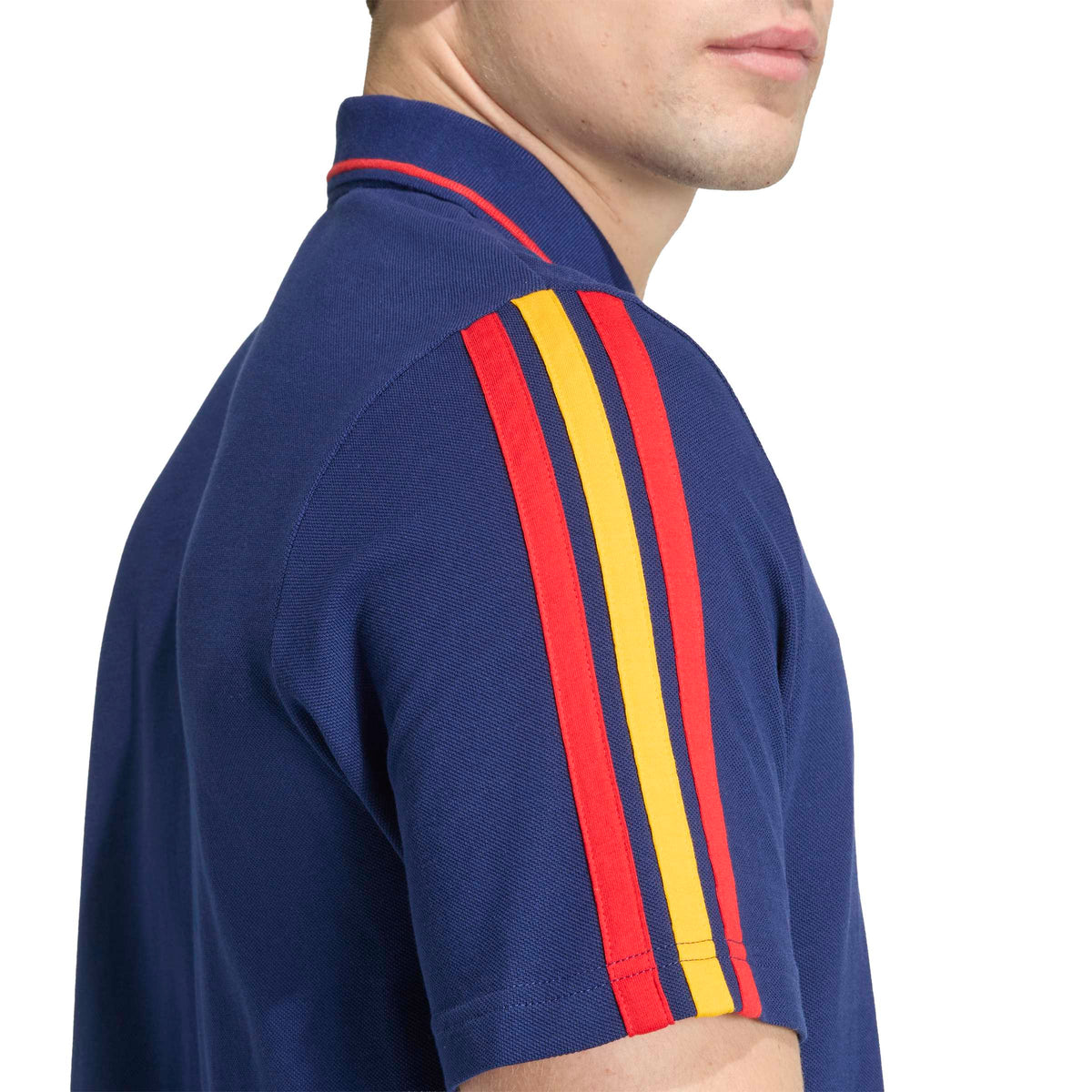 Spain National Team FIFA Adidas Men Navy DNA Polo T-Shirt product image 6, provided for visual reference and product detail