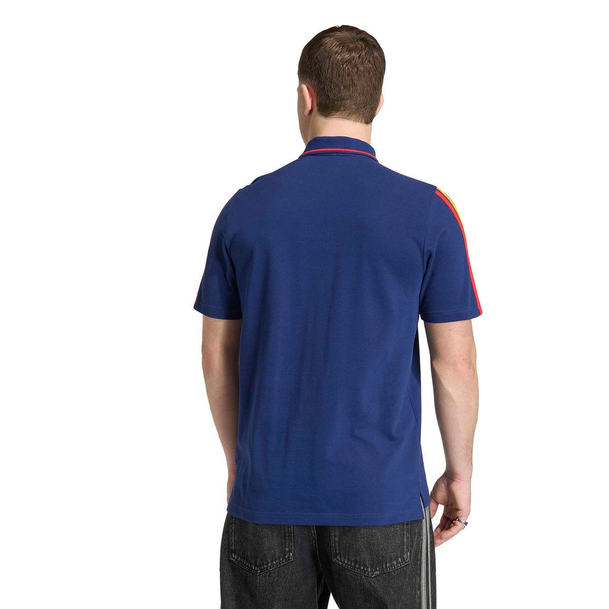 Spain National Team FIFA Adidas Men Navy DNA Polo T-Shirt product image 2, provided for visual reference and product detail