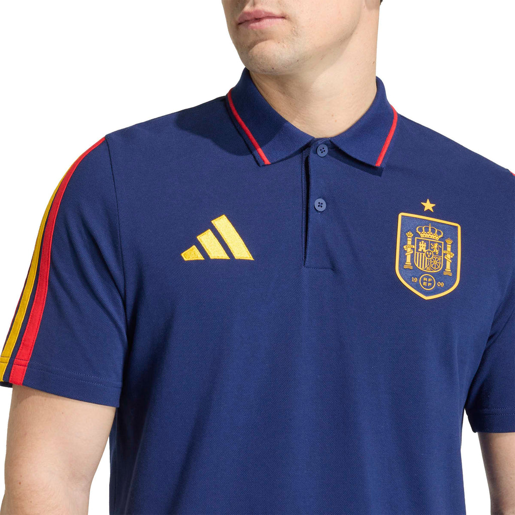 Spain National Team FIFA Adidas Men Navy DNA Polo T-Shirt product image 5, provided for visual reference and product detail