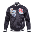 St. Louis Cardinals MLB Pro Standard Men Black DIY Pick Stitch Rib Satin Jacket product image 1, provided for visual