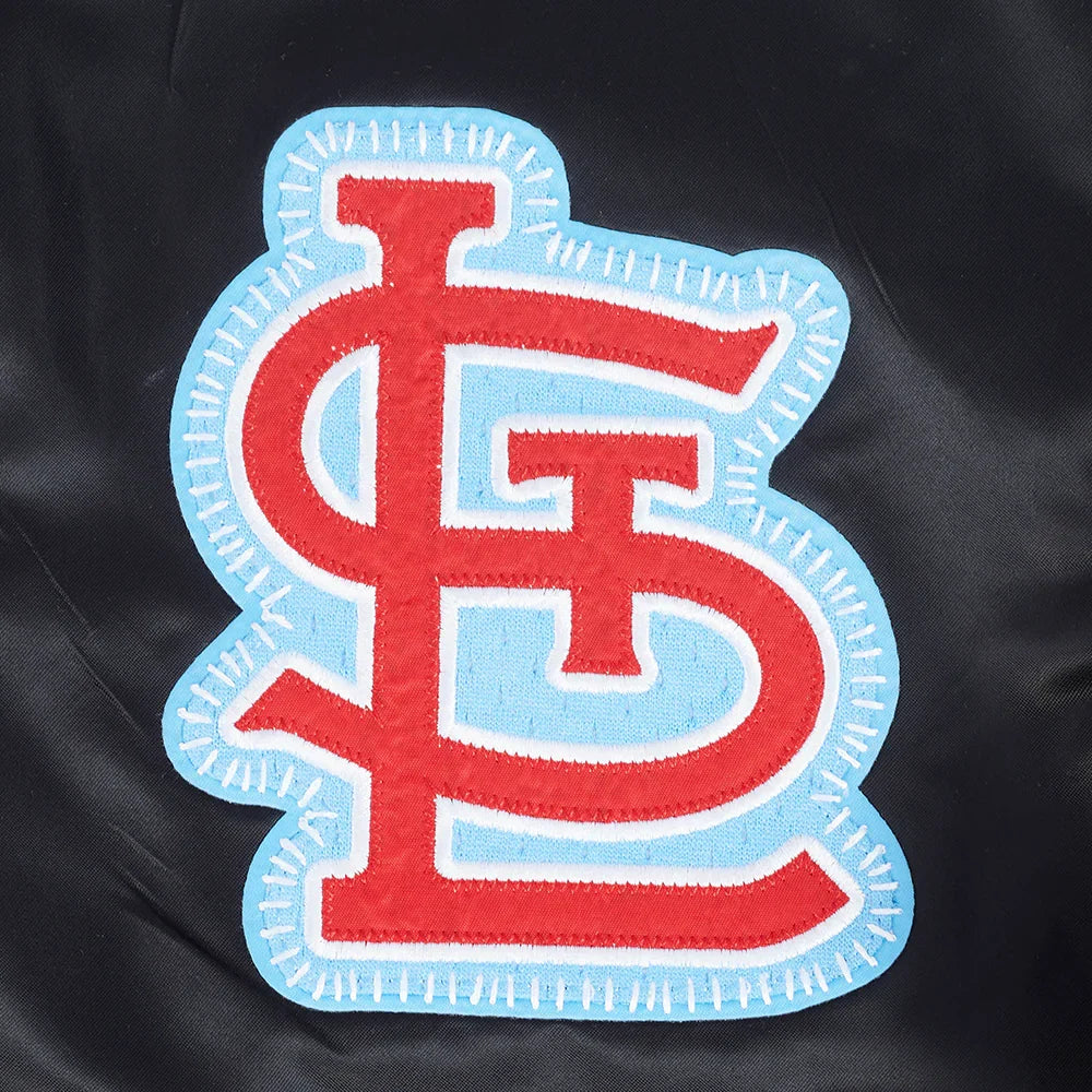 St. Louis Cardinals MLB Pro Standard Men Black DIY Pick Stitch Rib Satin Jacket product image 7, provided for visual