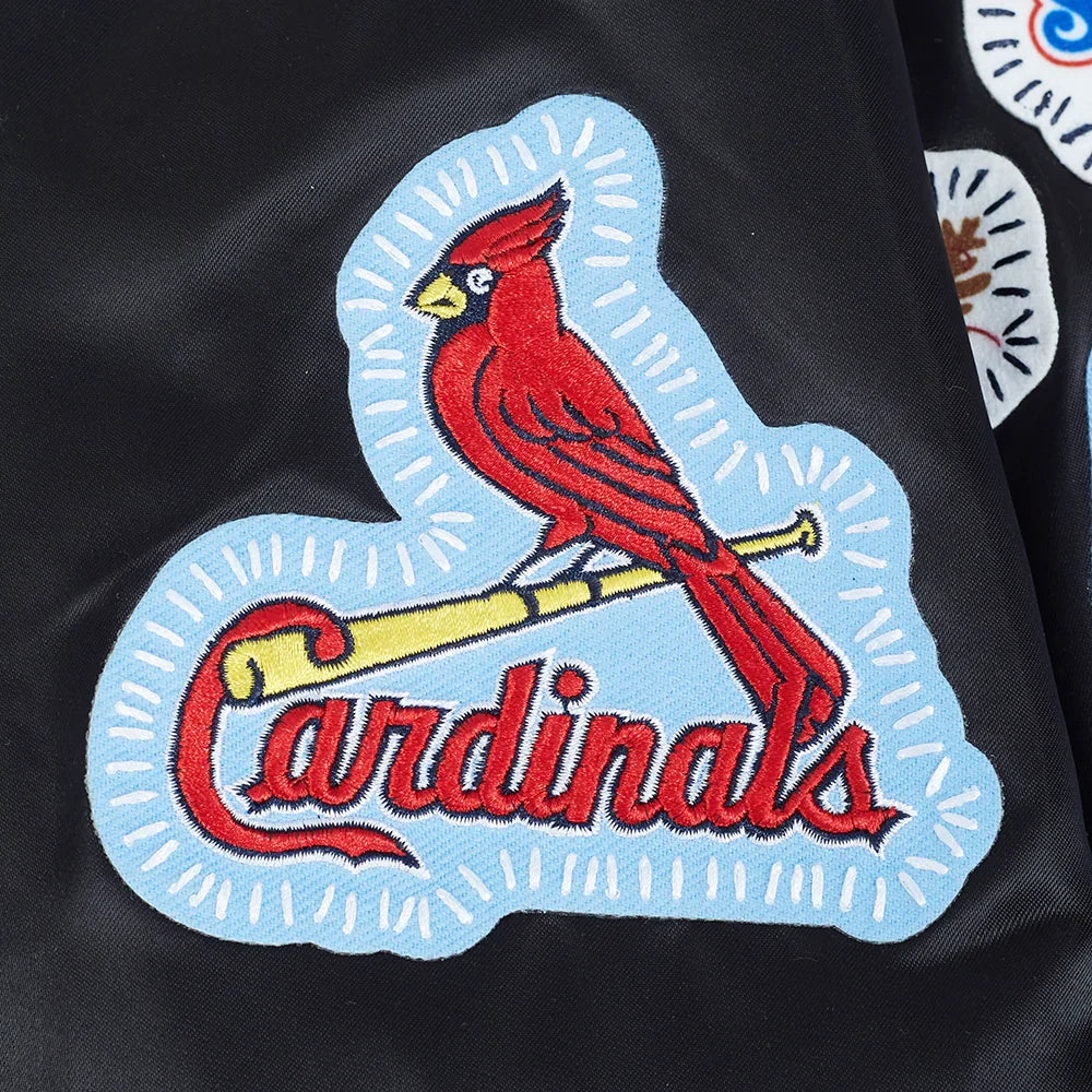 St. Louis Cardinals MLB Pro Standard Men Black DIY Pick Stitch Rib Satin Jacket product image 9, provided for visual