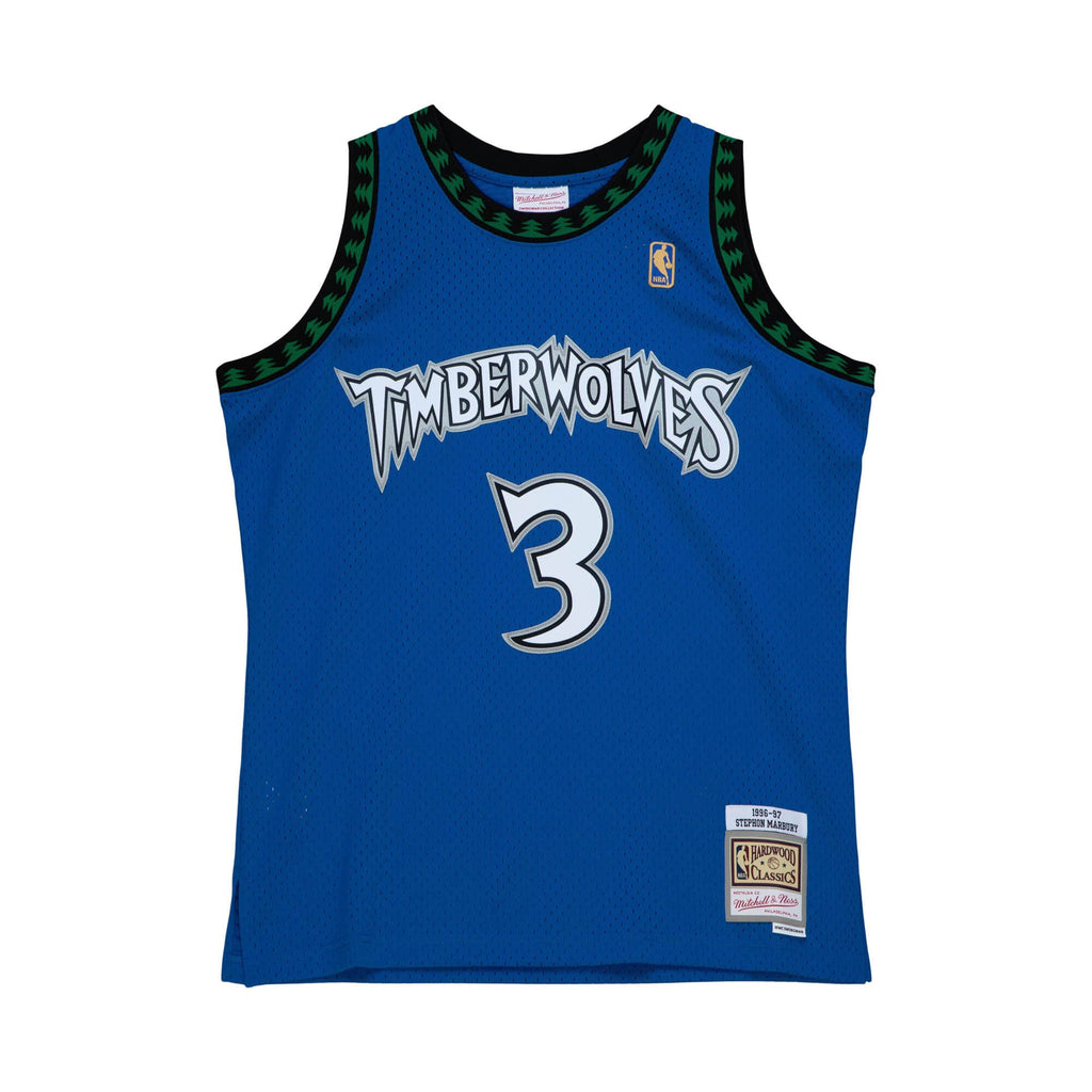 Stephon Marbury Minnesota Timberwolves NBA Mitchell & Ness Men Royal Blue 1996-97 Hardwood Classics Swingman Jersey product