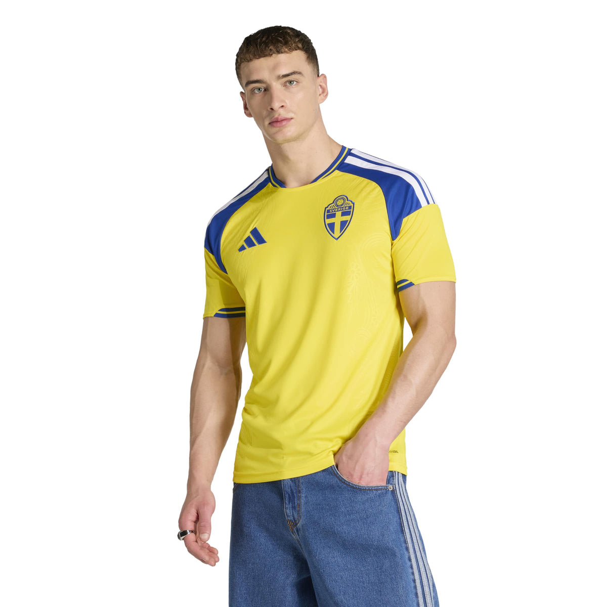 Sweden National Team FIFA Adidas Men Yellow 2026 Replica Home Jersey product image 3, provided for visual reference and