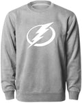 Tampa Bay Lightning NHL Bulletin Men Athletic Grey Twill Logo Express Crew Sweater product image 1, provided for visual