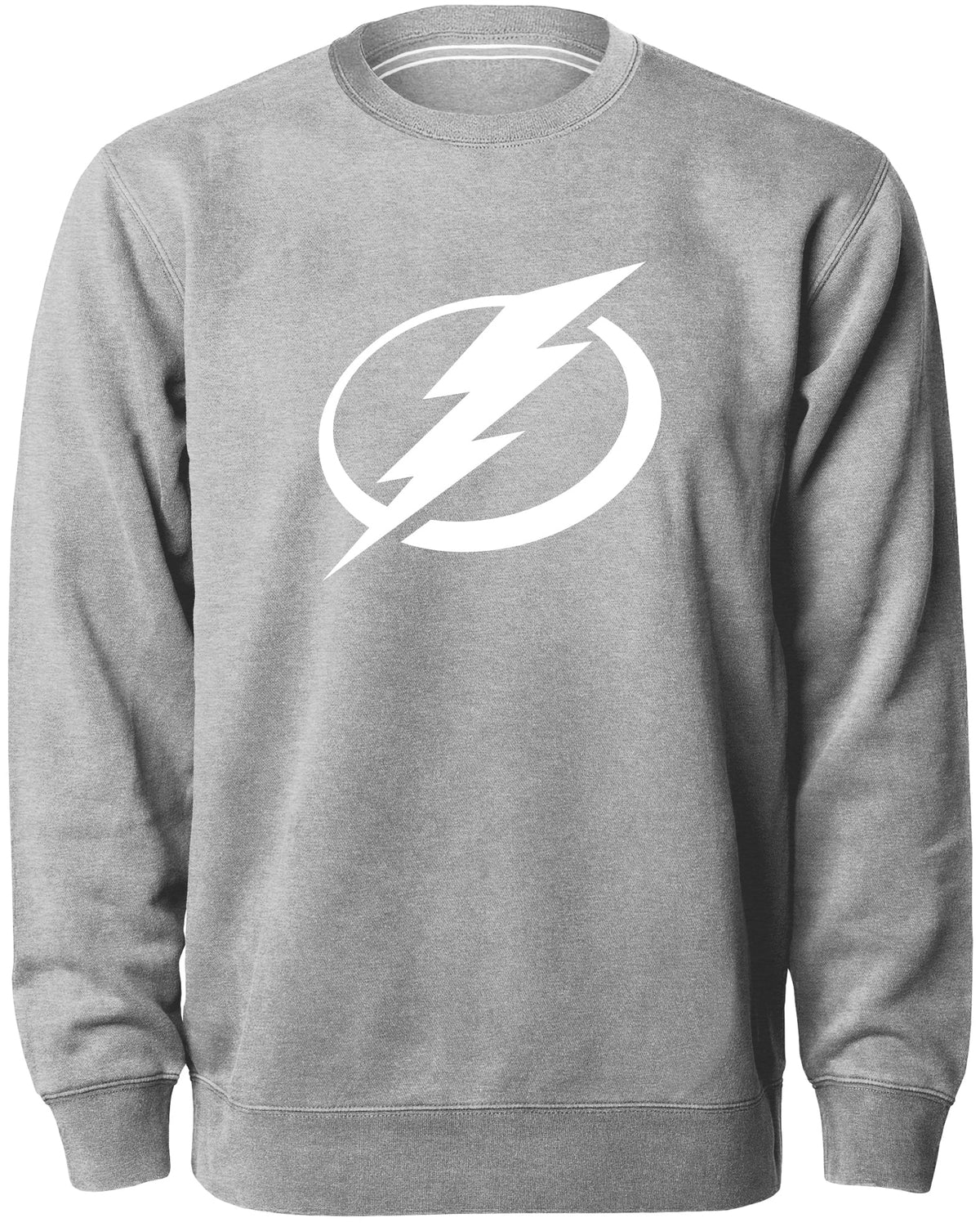 Tampa Bay Lightning NHL Bulletin Men Athletic Grey Twill Logo Express Crew Sweater product image 1, provided for visual