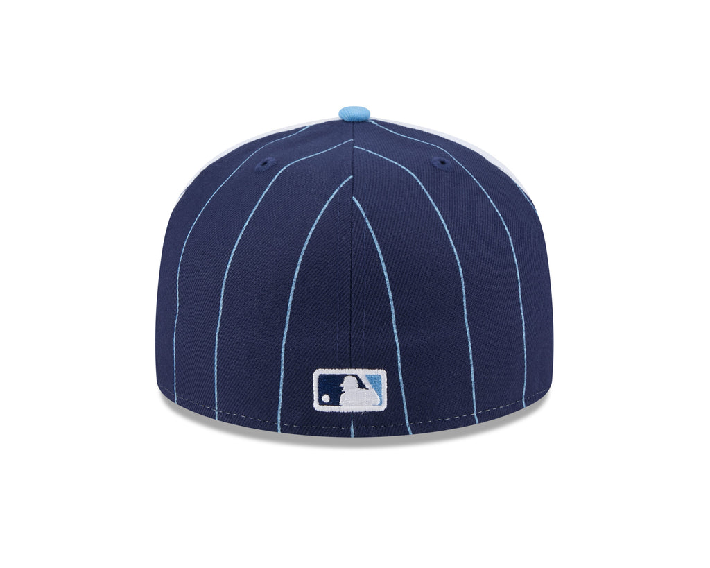 Tampa Bay Rays MLB New Era Men Royal Blue 59Fifty Two Tone Pinstripe Fitted Hat product image 2, provided for visual