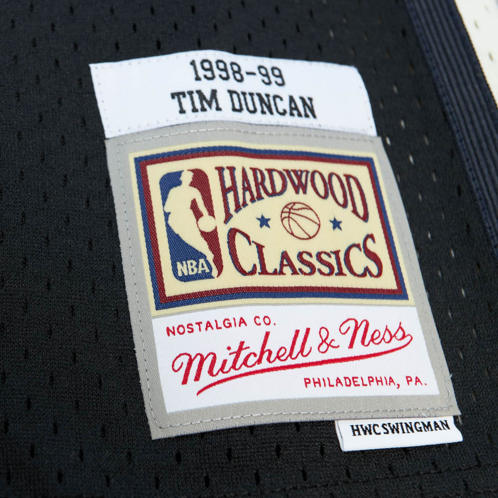 Tim Duncan San Antonio Spurs NBA Mitchell & Ness Men Black 1998-99 Hardwood Classics Swingman Jersey product image 3,