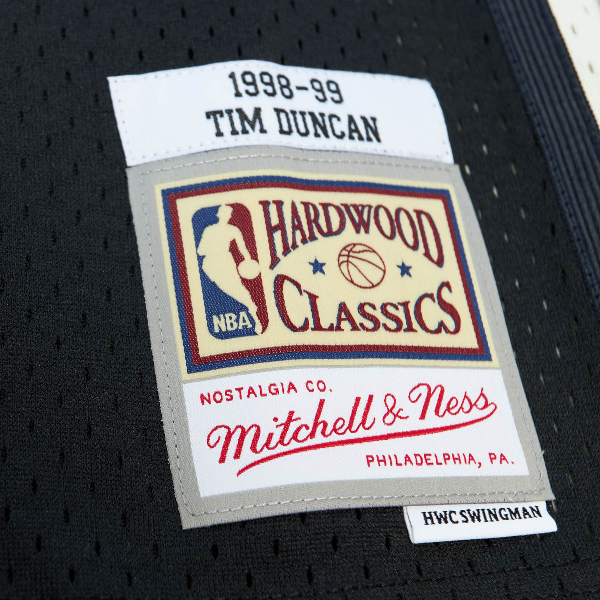 Tim Duncan San Antonio Spurs NBA Mitchell & Ness Men Black 1998-99 Hardwood Classics Swingman Jersey product image 3,
