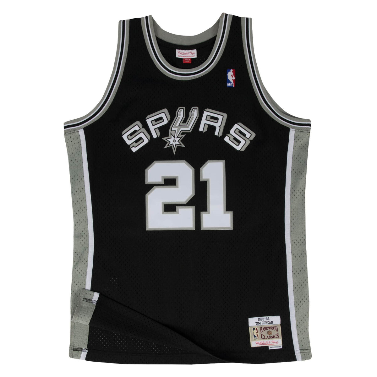 Tim Duncan San Antonio Spurs NBA Mitchell & Ness Men Black 1998-99 Hardwood Classics Swingman Jersey product image 2,