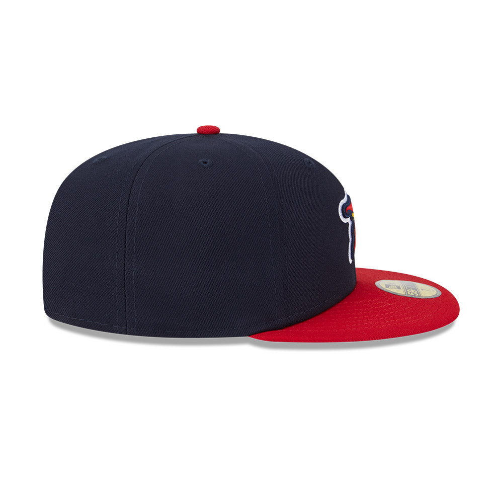 Toledo Mud Hens MiLB New Era Men Navy/Red 59Fifty Authentic Collection Fitted Hat product image 6, provided for visual