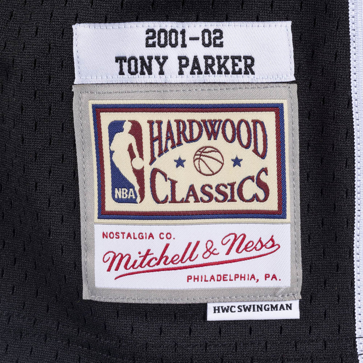 Tony Parker San Antonio Spurs NBA Mitchell & Ness Men Black 2001-02 Hardwood Classics Swingman Jersey product image 3,