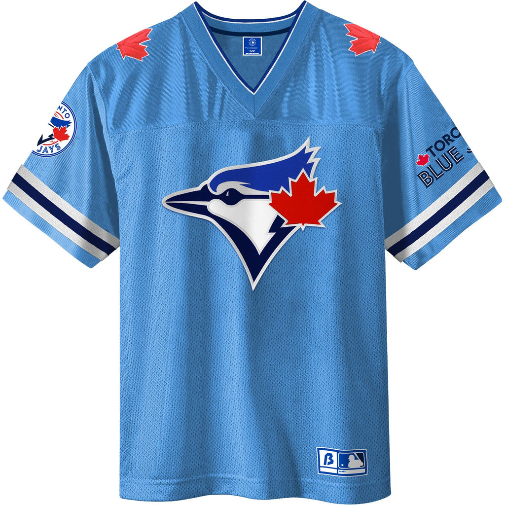 Toronto Blue Jays MLB Bulletin Men Light Blue Cooperstown Crested Football Jersey product image 1, provided for visual