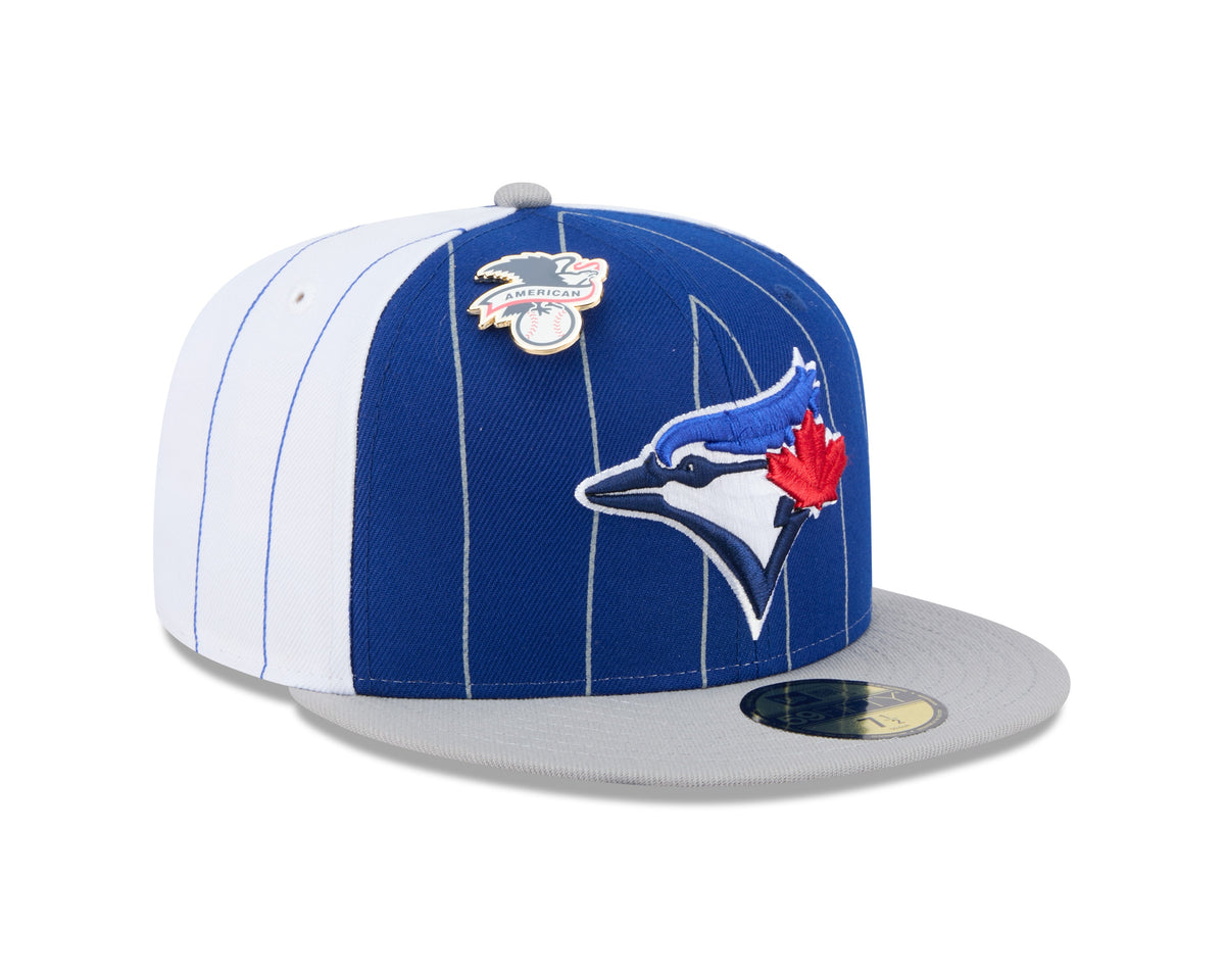Toronto Blue Jays MLB New Era Men Royal Blue 59Fifty Two Tone Pinstripe Fitted Hat product image 1, provided for visual