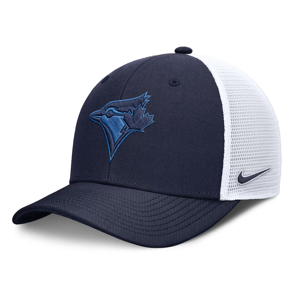 Toronto Blue Jays MLB Nike Men Navy/White Dri-Fit Rise Structured Trucker Adjustable Hat product image 1, provided for