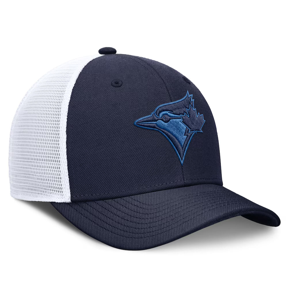 Toronto Blue Jays MLB Nike Men Navy/White Dri-Fit Rise Structured Trucker Adjustable Hat product image 4, provided for