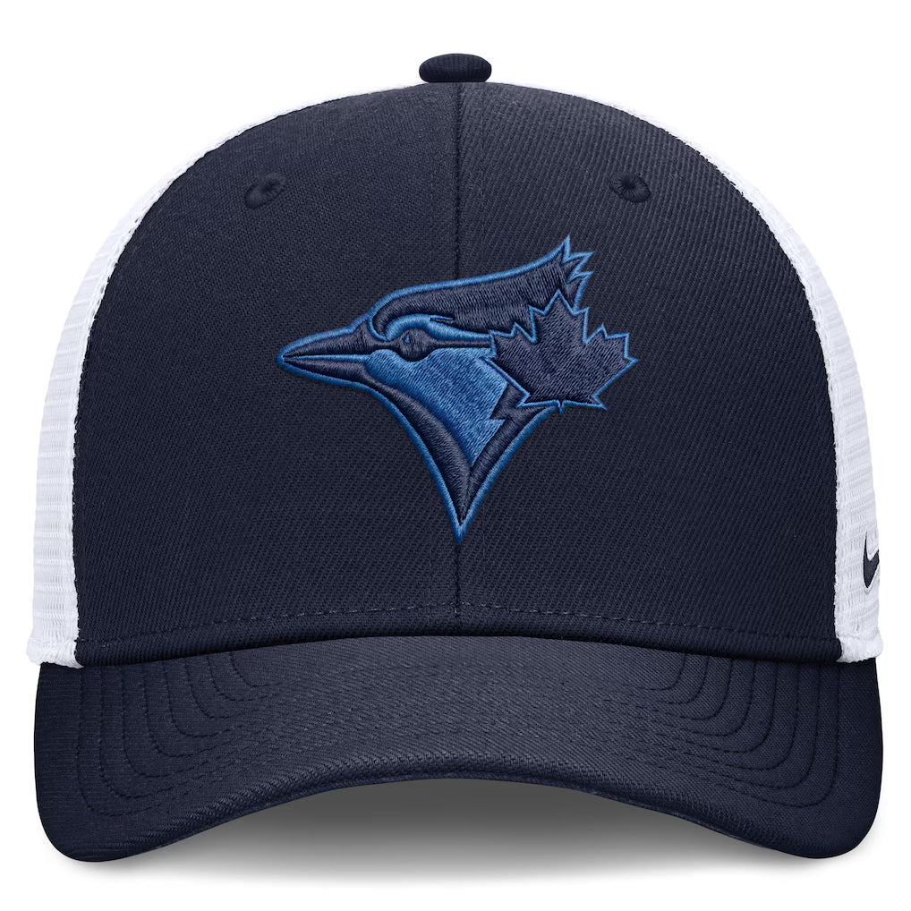 Toronto Blue Jays MLB Nike Men Navy/White Dri-Fit Rise Structured Trucker Adjustable Hat product image 3, provided for