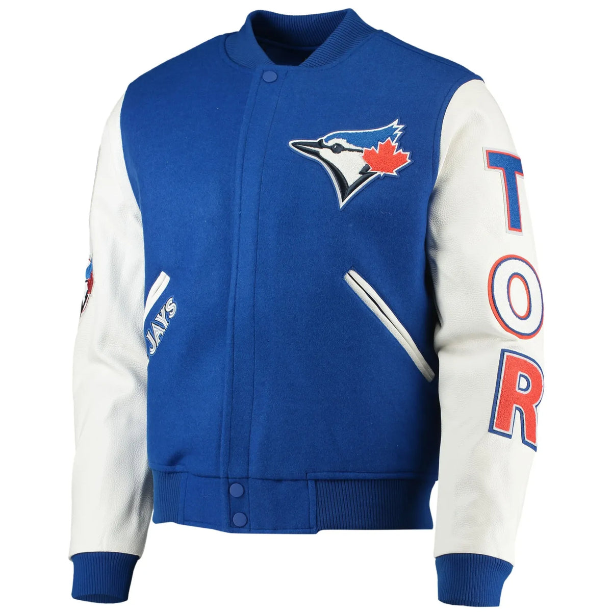 Toronto Blue Jays MLB Pro Standard Men Royal Blue/White Classic Wool Varsity Jacket product image 1, provided for visual