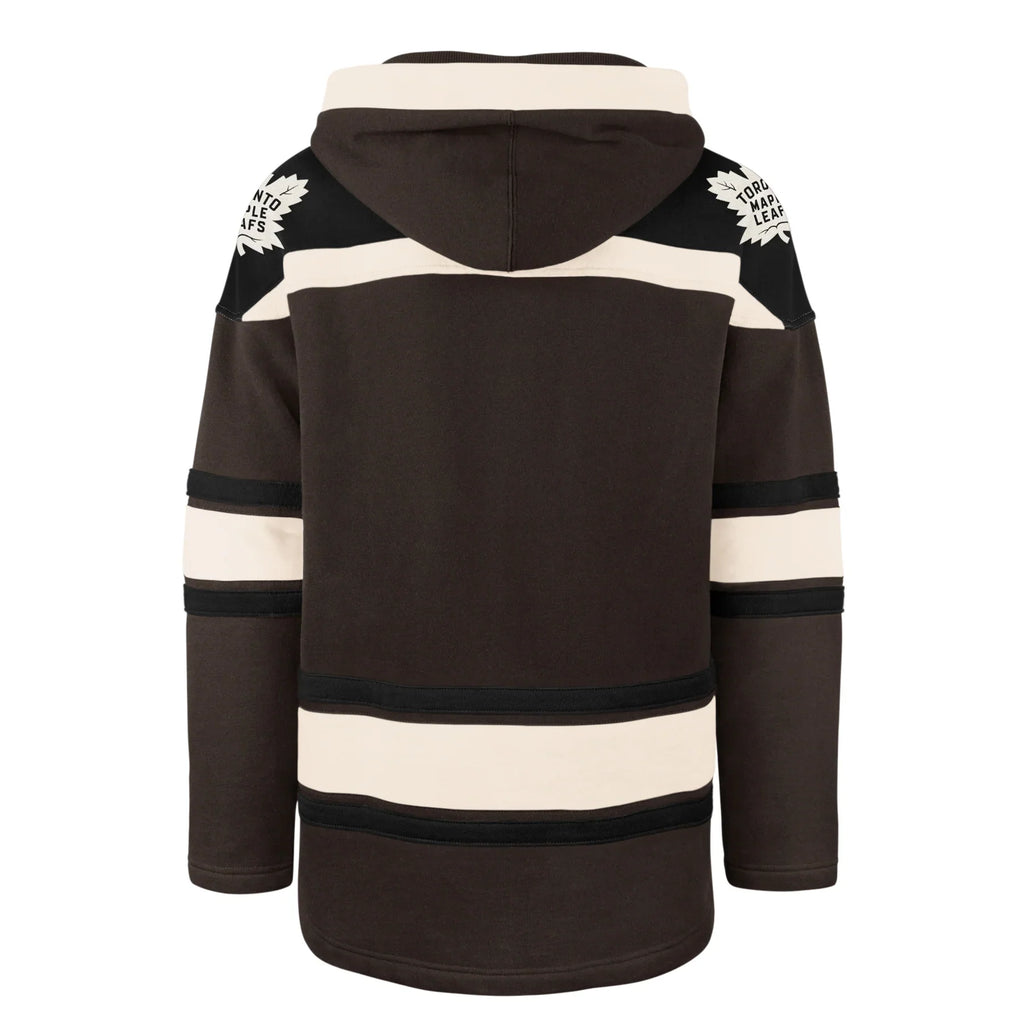 Toronto Maple Leafs NHL 47 Brand Men Dark Chocolate Heavyweight Lacer Hoodie product image 2, provided for visual reference