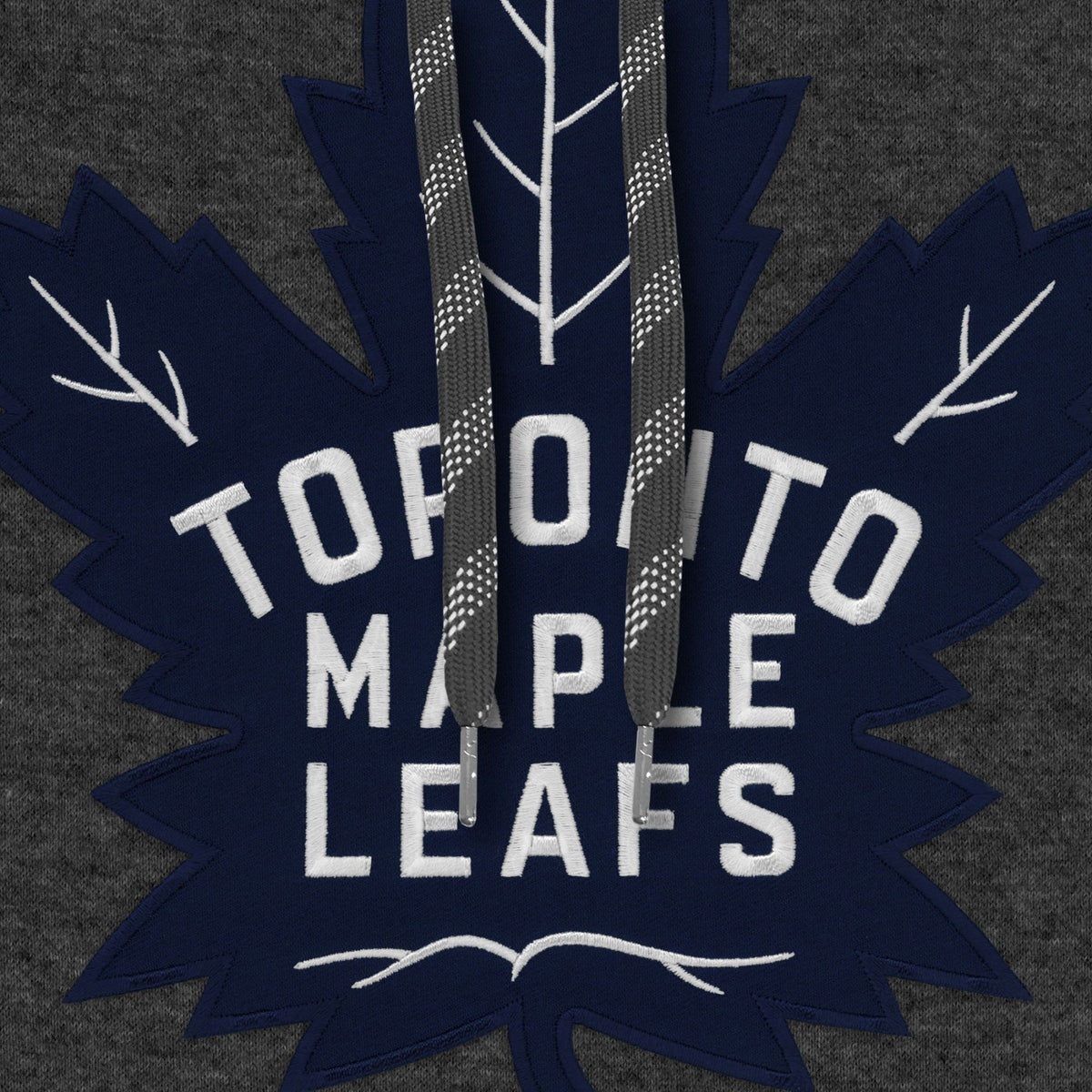 Toronto Maple Leafs NHL Bulletin Men Charcoal Express Twill Blue Logo Hoodie product image 2, provided for visual reference