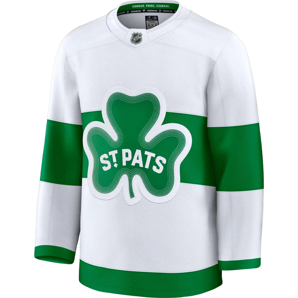 Toronto Maple Leafs NHL Fanatics Branded Men White St. Pats Alternate Premium Jersey product image 1, provided for visual