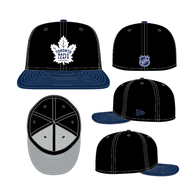 Toronto Maple Leafs NHL New Era Men Black Royal Two Tone 59Fifty Core Fitted Hat product image 1, provided for visual