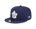 Toronto Maple Leafs NHL New Era Men Navy 59Fifty Core Fitted Hat product image 1, provided for visual reference and product