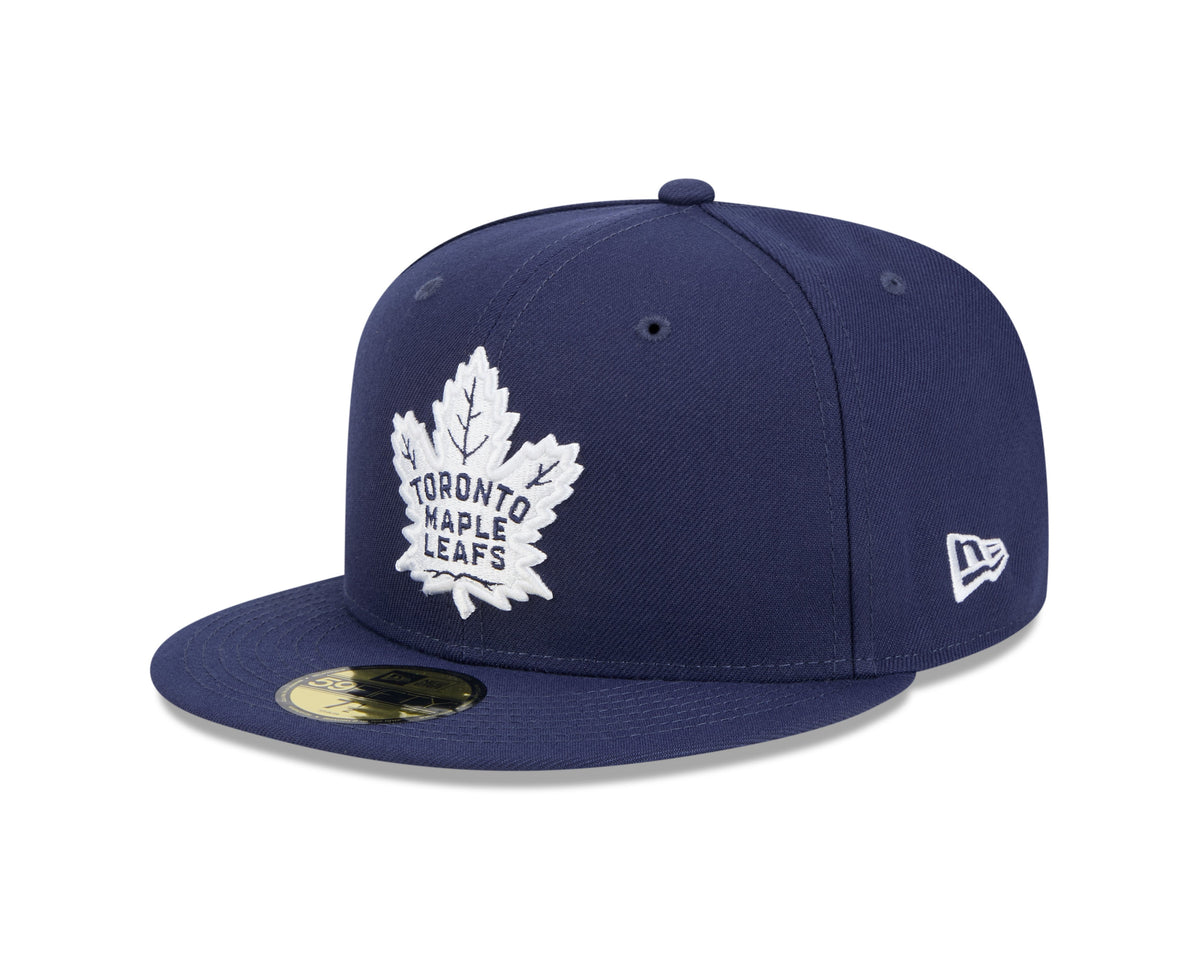 Toronto Maple Leafs NHL New Era Men Navy 59Fifty Core Fitted Hat product image 1, provided for visual reference and product