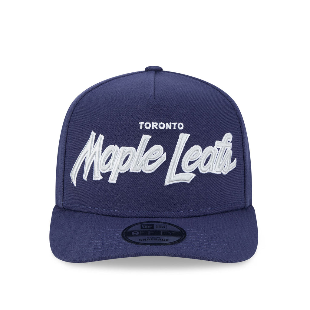 Toronto Maple Leafs NHL New Era Men Navy 9FIfty Script A-Frame Snapback product image 4, provided for visual reference and