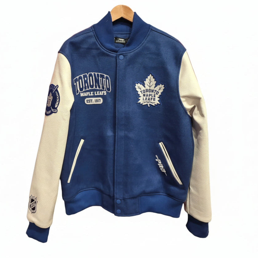 Toronto Maple Leafs NHL Pro Standard Men Royal Blue/White City Arch Wool Varsity Jacket product image 1, provided for visual