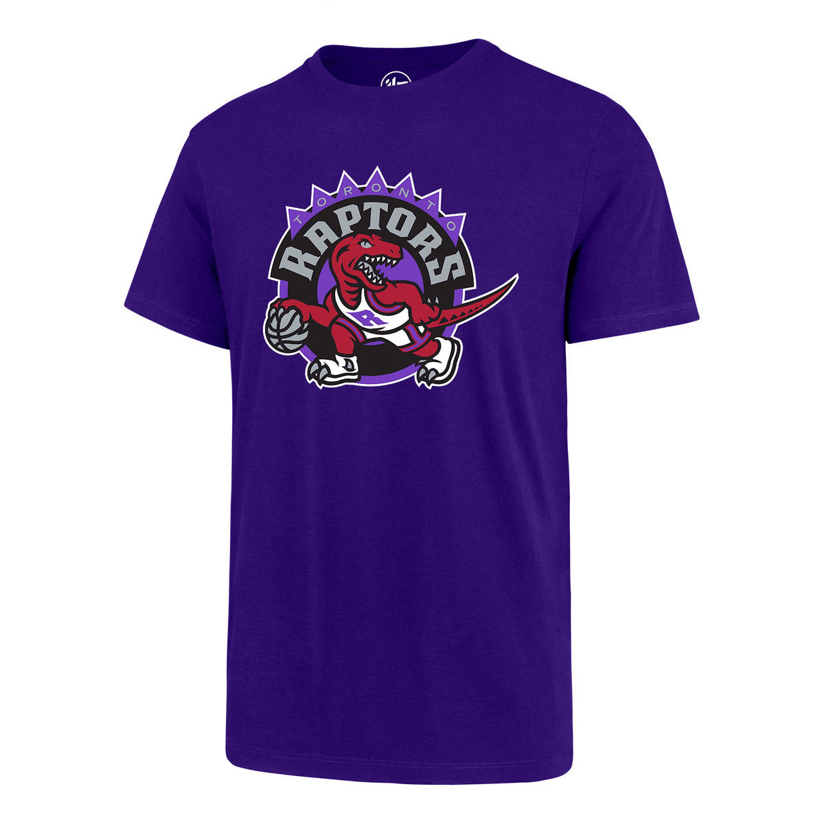 Toronto Raptors NBA 47 Brand Men Purple Throwback Big Logo T-Shirt product image 1, provided for visual reference and