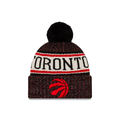Toronto Raptors NBA New Era Men Black Sport Cuff Pom Knit product image 1, provided for visual reference and product detail