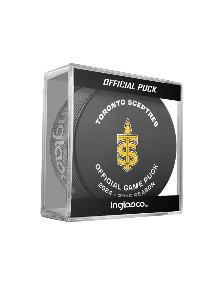 Toronto Sceptres PWHL Inglasco 2025-2026 Officially Licensed Game Hockey Puck product image 1, provided for visual reference