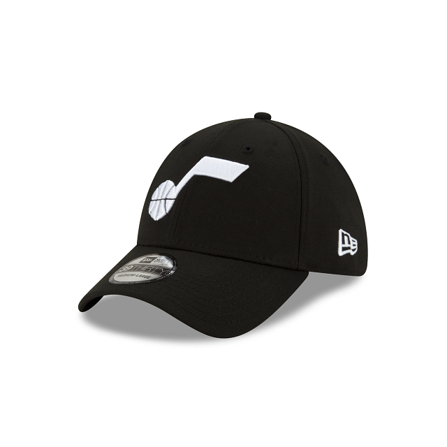 Utah Jazz NBA New Era Men Black/White 39Thirty Team Classic Stretch Fit Hat product image 1, provided for visual reference