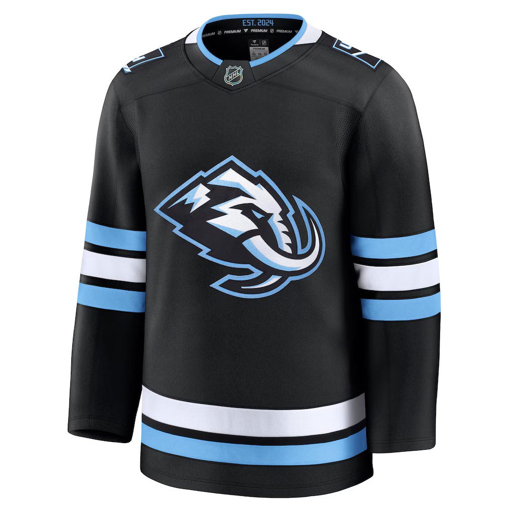 Utah Mammoth NHL Fanatics Branded Men Black Premium Home Jersey product image 1, provided for visual reference and product
