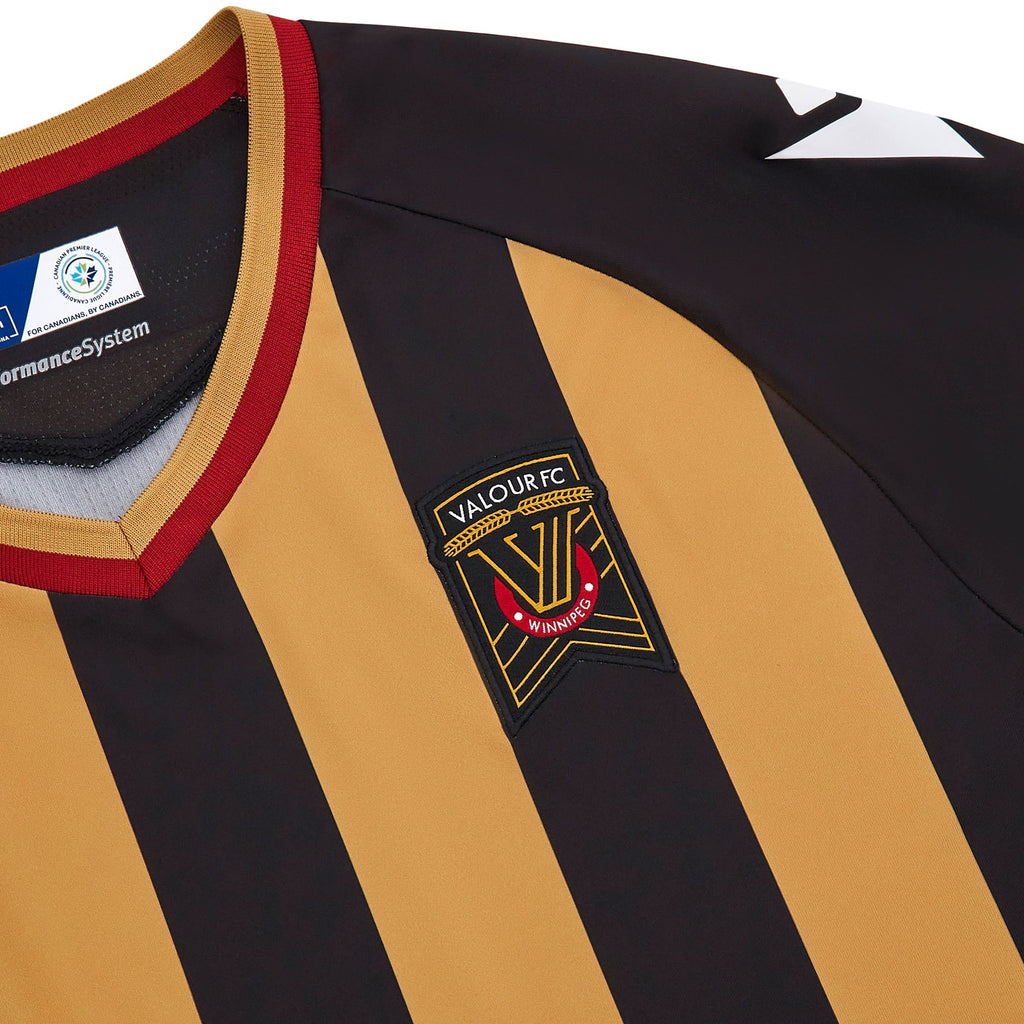 Valour FC CPL Macron Men Black/Gold 2025/26 Primary Match Jersey product image 3, provided for visual reference and product