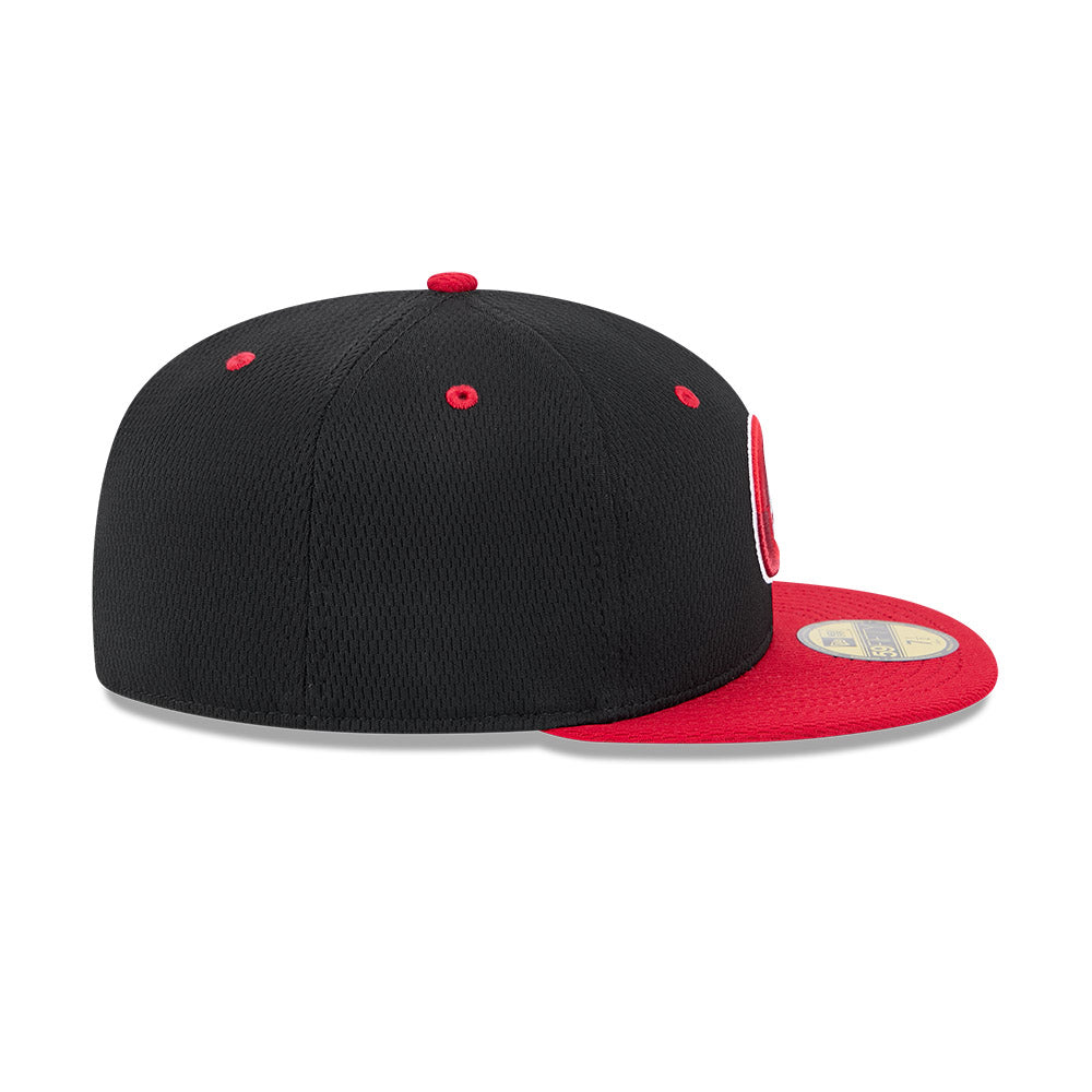 Vancouver Canadians MiLB New Era Men Black/Red 59Fifty Batting Practice Fitted Hat product image 6, provided for visual