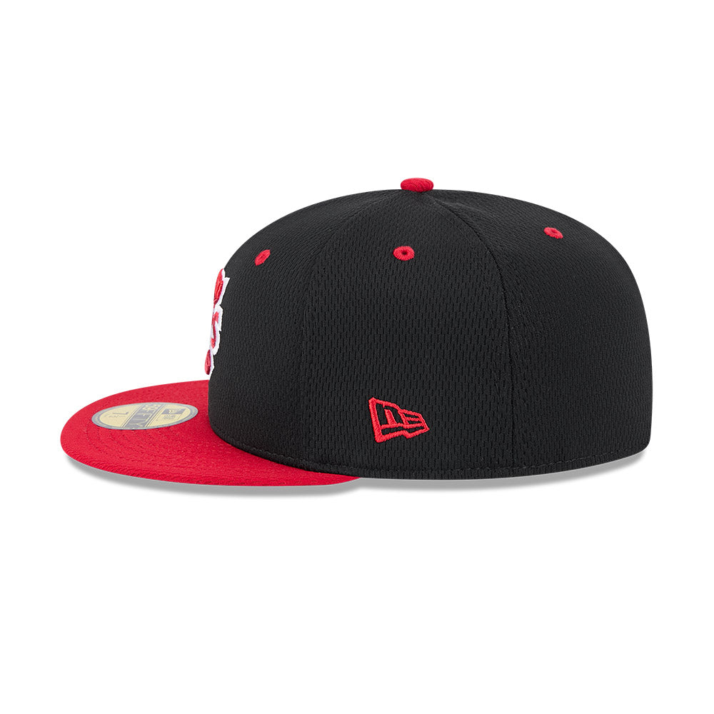 Vancouver Canadians MiLB New Era Men Black/Red 59Fifty Batting Practice Fitted Hat product image 5, provided for visual