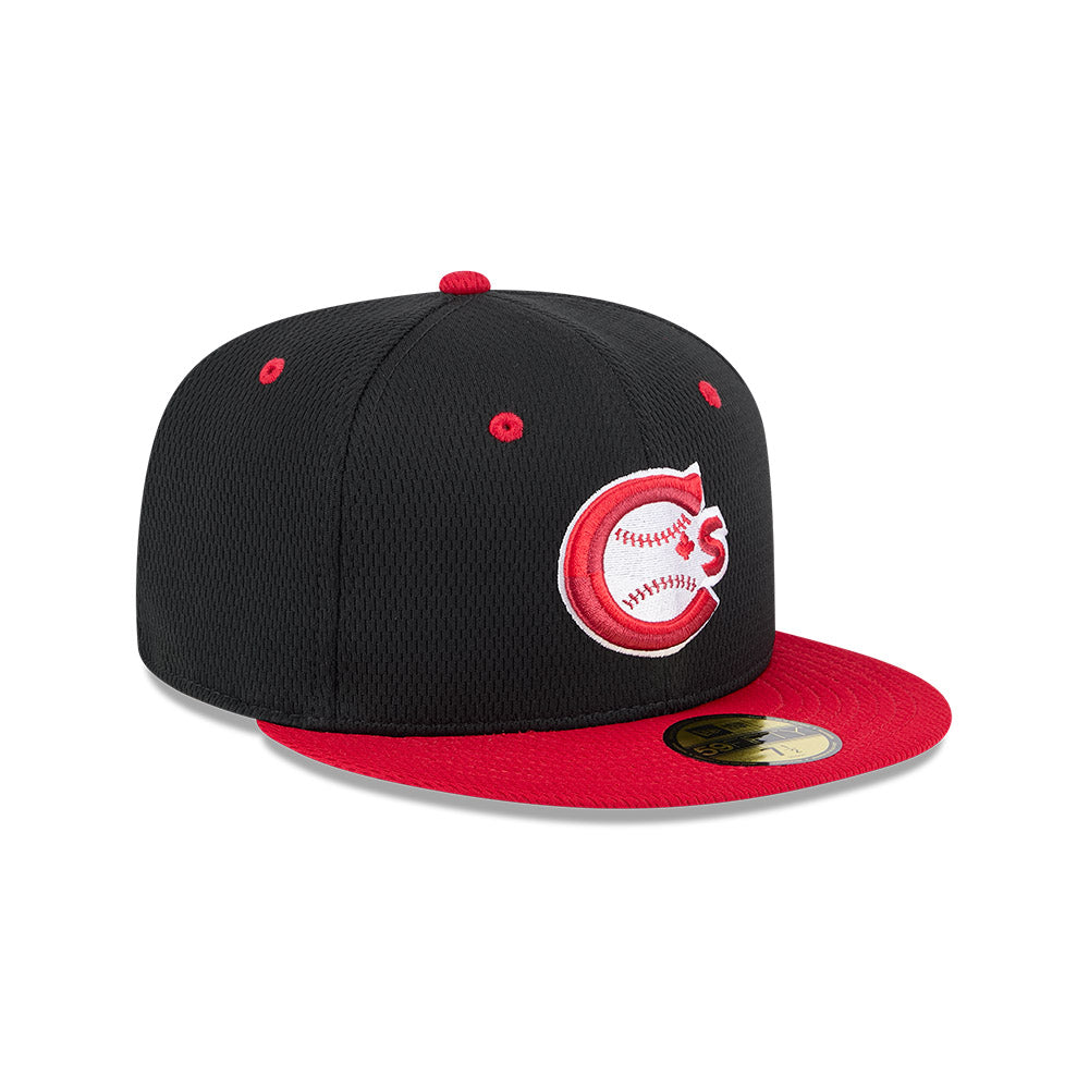 Vancouver Canadians MiLB New Era Men Black/Red 59Fifty Batting Practice Fitted Hat product image 4, provided for visual