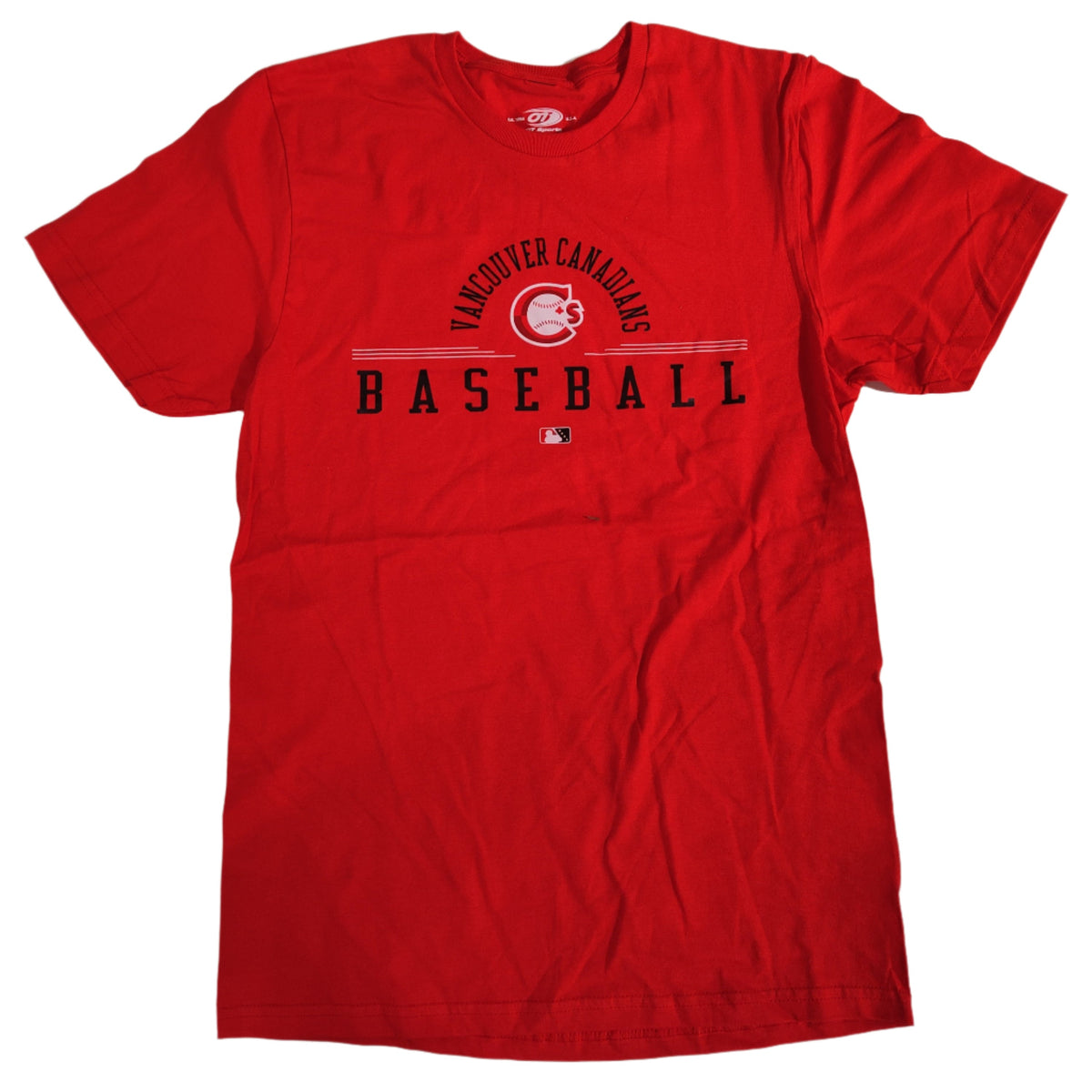 Vancouver Canadians MiLB OT Sports Men Red Primary Logo T-Shirt product image 1, provided for visual reference and product