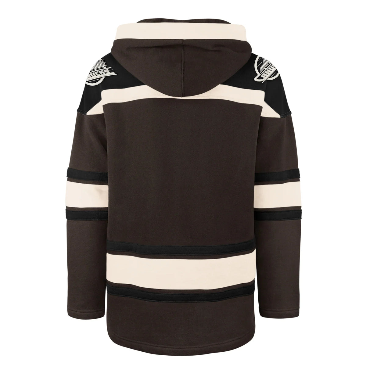 Vancouver Canucks NHL 47 Brand Men Dark Chocolate Heavyweight Lacer Hoodie product image 2, provided for visual reference