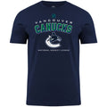 Vancouver Canucks NHL Bulletin Men Navy Bevel T-Shirt product image 1, provided for visual reference and product detail