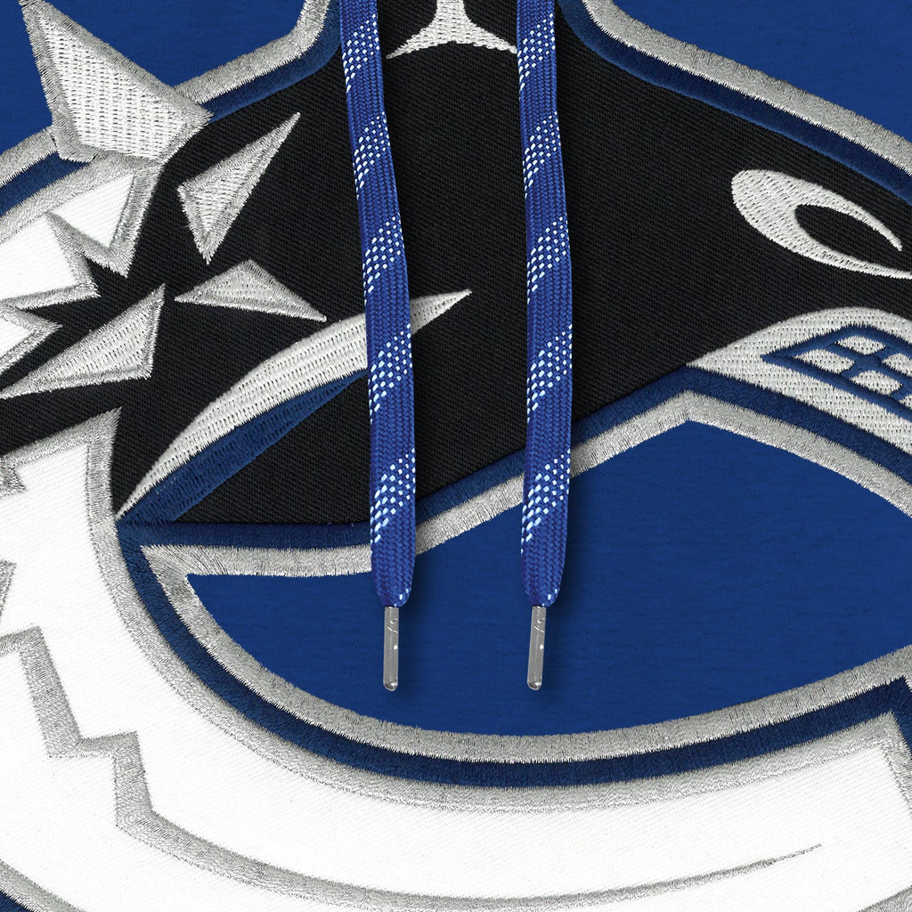 Vancouver Canucks NHL Bulletin Men Royal Express Twill Logo Hoodie product image 2, provided for visual reference and