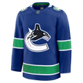 Vancouver Canucks NHL Fanatics Branded Men Royal Blue Premium Jersey product image 1, provided for visual reference and